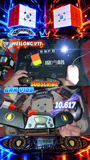 🔥⚡ GAN V100 VS WeiLong V11 the journey is the reward #SpeedCubing