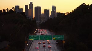 110 Freeway South DTLA - Sunset Time-lapse | Premium Stock Video Footage
