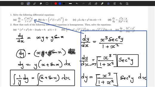 How to solve ODEs using separation of variables full tutorial with examples
