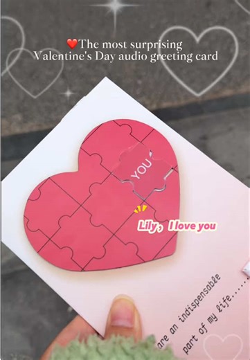 Such an adorable voice recording greeting card🎊😭🥹🥰 #Surprise #ValentinesDayGift #Gift #fyp #tiktok #gifts #foryoupage