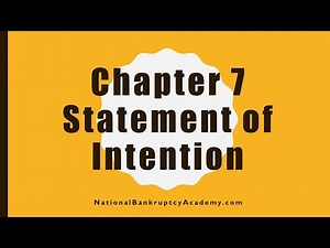 Chapter 7 Statement of Intention Preview, Official Bankruptcy Form 108