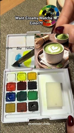 Creamy Matcha 🍵 Color Recipe ❤️#beginnerarttips #colortheory #watercolorpainting #matcha