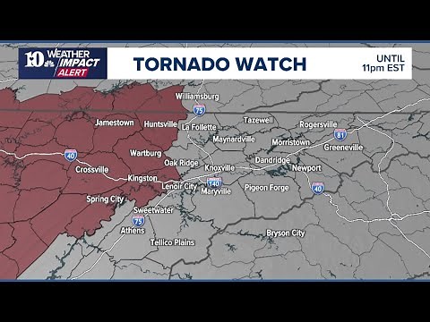Live Weather Radar | Tornado Watch issued for portion of East TN ahead of poss. storms this evening