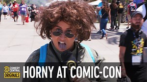 Alan Gingrich (Becky Robinson) attempts to find random sexual activity at Comic-Con in San Diego. | Comedy Central Originals