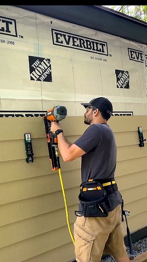 Gecko Gauges are so helpful when hanging siding alone! See the new video over on YouTube! #siding #diy #shed #fixthisbuildthat | Fix This Build That