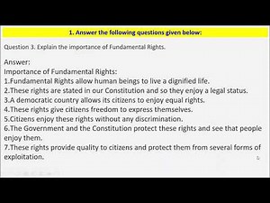 GSEB Std 9 S.S Ch-9 Fundamental Rights, Fundamental Duties Directive Principles of State Policy Q-1
