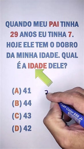 QUAL É A IDADE DO MEU PAI? #matemática #matematica #matematicabasica
