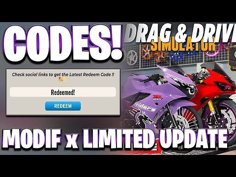 NEW! ALL MODIF x LIMITED UPDATE CODES FOR DRAG DRIVE SIMULATOR! ROBLOX DRAG DRIVE SIMULATOR CODES
