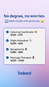 Need a job with great pay, but don’t have a degree? No problem. Apply now on Indeed. | Indeed