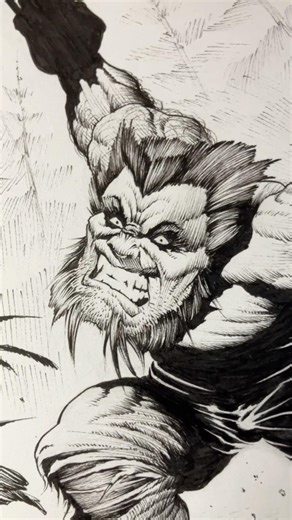 Wolverine character Drawing pen and ink