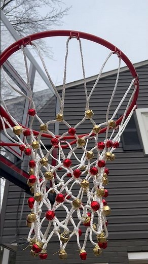 DIY Jingle Bell Net for your basketball hoop 🏀🔔🎄 #MotivatedByMylan