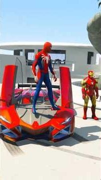 Spider-Man Modifies Iron Man’s Car into a JET CAR!#gta5 #shorts