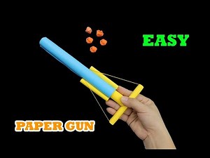 How to make a Paper Gun that shoots paper bullets easy | Origami paper NINJA WEAPONS | Paper Gun |