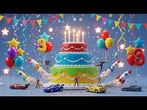 Birthday Boy Song for 3-Year-Old 🎂 Fun Kids Birthday Music | Happy Birthday Little Hero 🥳