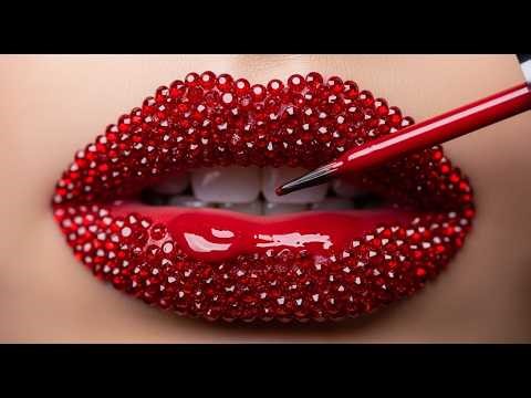 Ruby Crystal Lipstick ASMR | Oddly Satisfying Close Up