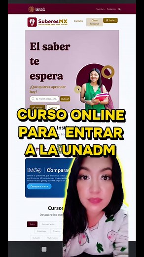 el curso que pide la universidad como requisito puede ser de la plataforma saberes, comenta si no sabes Cómo acceder y yo te explico Cómo obtener tu certificado #TipsUnadm #estudiadesdecasa #universidadonline #unadm #information