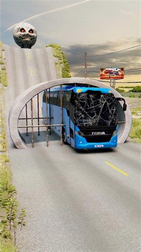 Colourful Long Capsule City Buses & Moon Car vs Drain Pipe #4 - BeamNG.drive #beamngdrive #bus