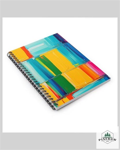 Color Block Abstract Painting Spiral Notebook | Ruled