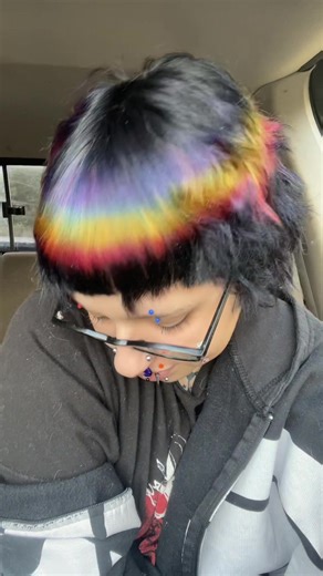 Stunning Halo Hair Transformation with Rainbow Colors