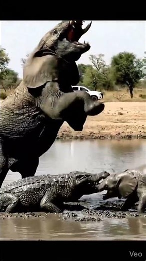 Croc vs. Elephant: A TERRIFYING Mud Hole Ambush!