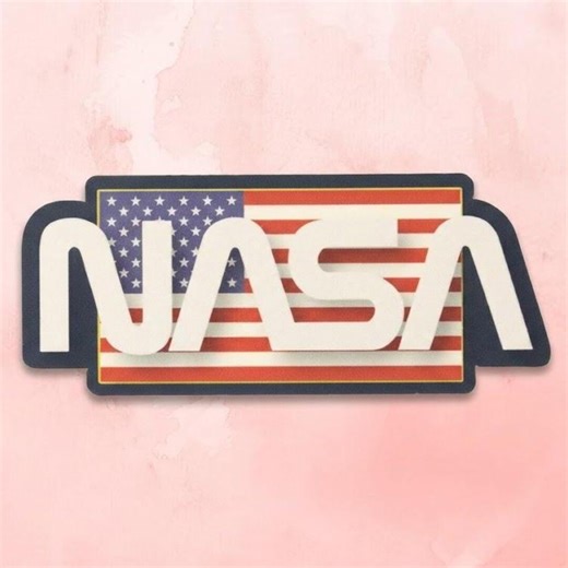NASA Worm Flag Sticker, Retro NASA Worm Logo American Flag Vinyl Decal, Space Program Sticker for Laptop Water Bottle Car, Space Lover Gift - Etsy