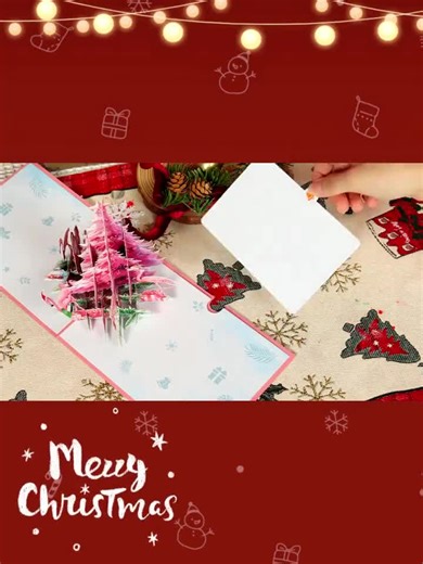 Pink Christmas Tree Pop-up Card – Father Christmas & Flamingos - Etsy UK