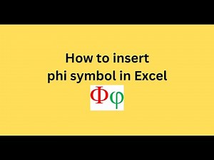 How to insert phi symbol in Excel