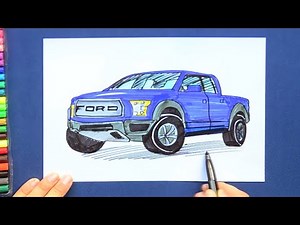 How to draw a Ford F-150 pickup truck