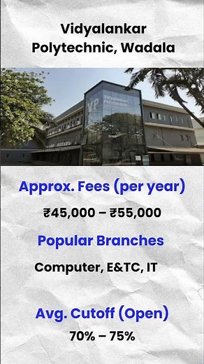 Top Diploma College in Mumbai #10 | Vidyalankar Polytechnic Wadala | Admission 2025