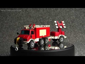 SIKU Unimog Löschfahrzeug der Feuerwehr mit Anhänger Nr. 2913