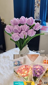 Tulips tutorial using fuzzy wire or pipe cleaners #fuzzywireflower #pipecleaners #pipecleanerart #fuzzywire #pipecleanerflowers | Shanley Diy