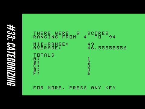 #33: Categorizing (101 Programming Tips & Tricks for the TI-99/4A Home Computer)