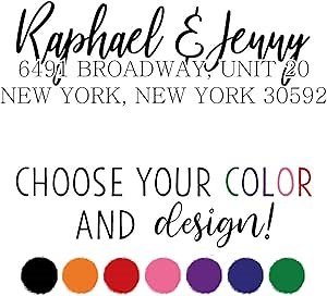 Custom Address Stamp | Personalized Address Stamp | 5 Designs & 7 Colors! (Design 2)