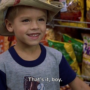 Not sure if it's Cole or Dylan Sprouse in this particular Big Daddy clip, but either way, he and Adam Sandler are damn funny. | Netflix