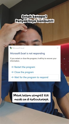 Ketika Excel tiba-tiba Not Responding 🤣🤣 #excel #exceltips