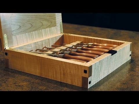 Chisel box build with hidden magnetic latch