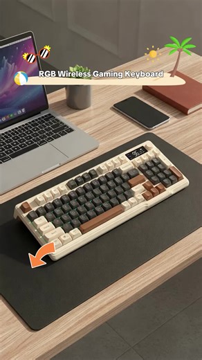 Wireless Gaming Keyboard with Knob Control, RGB LED Backlit, Pbt Keycaps, 2000mah Battery, 94-Key Layout for Windows & MAC #gamingaccessories #wirelessmouse #logitechg29 #smartfingerprintdoorknobkeyless #magneticswitchkeyboard #minikeyboard #bluetoothkeyboard #laptopsetup #customkeychain #gamingperipherals