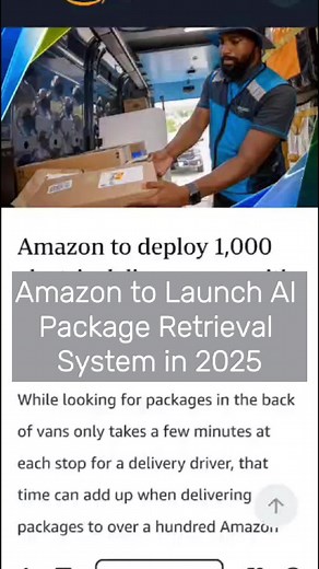 Amazon's AI-powered Vision-Assisted Package Retrieval (VAPR) system, launching in 2025, uses visual and audio cues to help drivers identify packages quickly, reducing stop times and eliminating handheld devices. Tested since 2020, it aims to improve delivery efficiency. #ai #ainews #foryou #technews #amazon