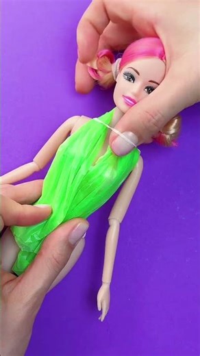 Barbie Fashion Magic! 🎀♻️ DIY Dress from Plastic Waste #shorts #kids