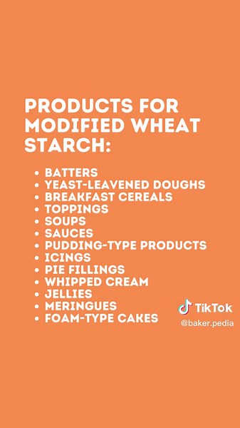 Curious to learn more about modified wheat starch? Get a quick overview of it in this video! Visit BAKERpedia for more information. #modifiedwheatstarch #wheat #ingredients #baking #bakingtiktok #bakersoftiktok #baketok #bakingtok #baker #professionalbaker #foodtiktok #foodtok #bakingexpert #learnontiktok