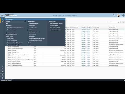 General Ledger Accounts in SAP Business ByDesign DEMO