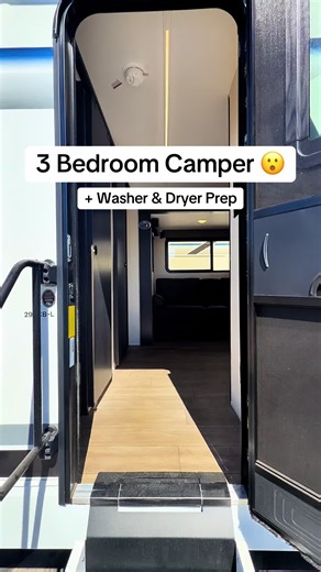 3 bedroom camper and under 38 ft. with washer and dryer prep   hidden pantry? 😮 The 2026 Forest River Cherokee Alpha Wolf 29DCB is a family camper with privacy for the kids and parents with 3 separate bedrooms. #rv #camper #traveltrailer #rvtour