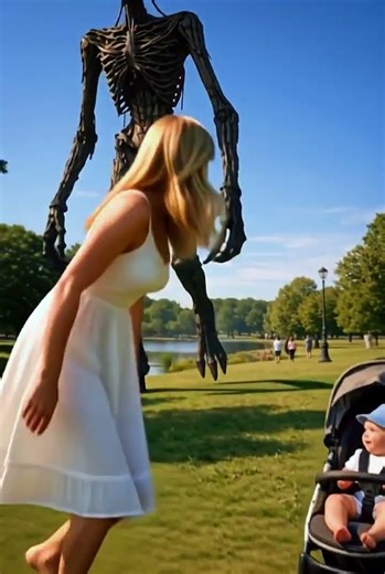 Siren Head spotted in the park!! Save the baby and the family!! #sirenhead #horror #monster #baby