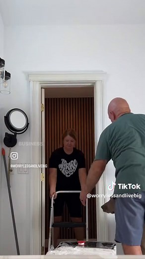 Hooray for a quick, easy & inexpensive project in this whole bathroom remodel. It adds so much to this little toilet room and I love it! I’ve made a slatted wall before and it’s a lengthy project by the time you cut the boards, sand, stain and hang the slats so this was a win! The toilet isn’t actually hooked up yet- so we’re not actually “in business” if you know what I mean 😂. If you want to see more of our bathroom remodel go to my Master Bathroom highlight on IG. You’ll see the water damage