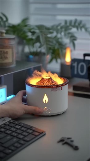Humidificador Aromático Volcano: Control Remoto y Diseño Flame