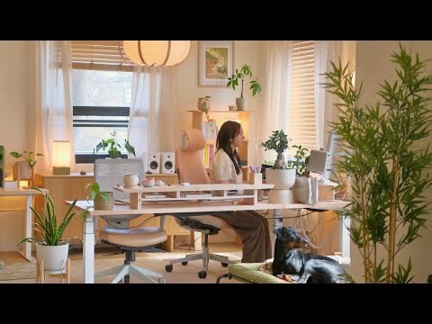 Slow Living at the Studio ☁️ making this space a home, new cozy desk corner, diy shoji door