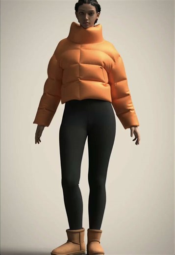 3D Designed Puffer Jacket and Leggings from CLO3D