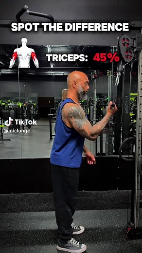 Loose setup and poor control on a single arm tricep pushdown takes the tension off your triceps. Lock in your posture, keep your elbow fixed, and guide the cable with a controlled path from start to finish. Those small adjustments sharpen tricep activation and keep constant tension on every rep. Better mechanics turn the same movement into real muscle growth. 🔧 Mindset Mechanic 🎯 I Help You Loose 20 lbs of FAT 📲 DM me “60 Days” 👉🏼 Follow @miclungz