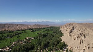 航拍新疆吐鲁番葡萄沟