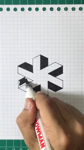 How to draw a 3D geometric step by step‎ #3Dart #drawingtutorial #artshorts #3Ddrawing #learnart